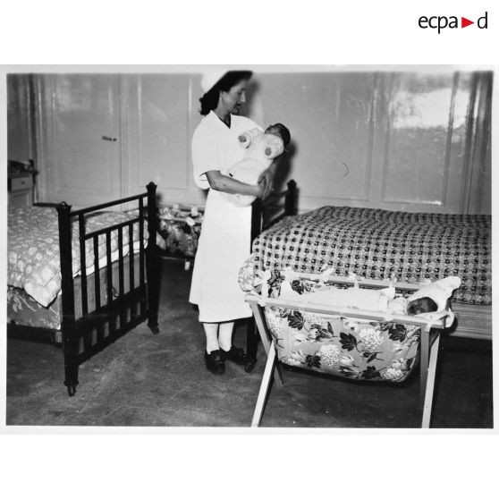 Une chambre de la maternité de Vichy.