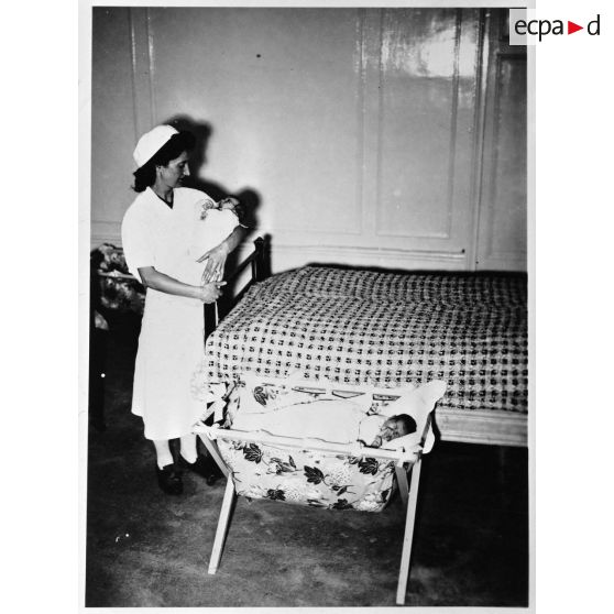 Une chambre de la maternité de Vichy.