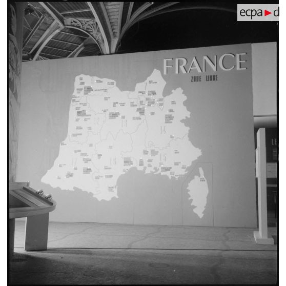 Une carte de la zone libre présentée lors de l'exposition consacrée à l'armée d'armistice.