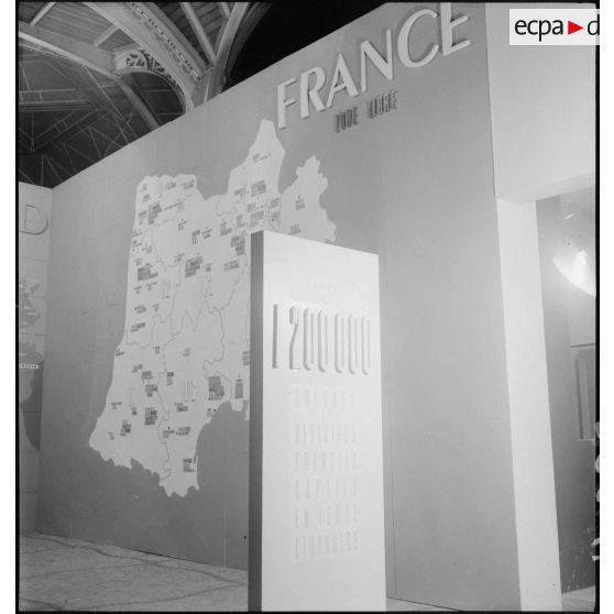 Une carte de la zone libre présentée lors de l'exposition consacrée à l'armée d'armistice.