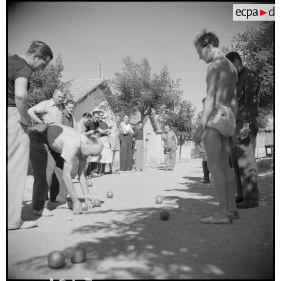 Partie de pétanque.
