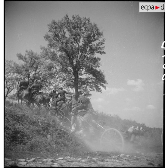 Batterie attelée de canon de 75 mm M1897.