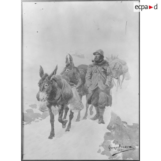 Paris, musée Leblanc. « Les âniers » par Busson. [légende d'origine]