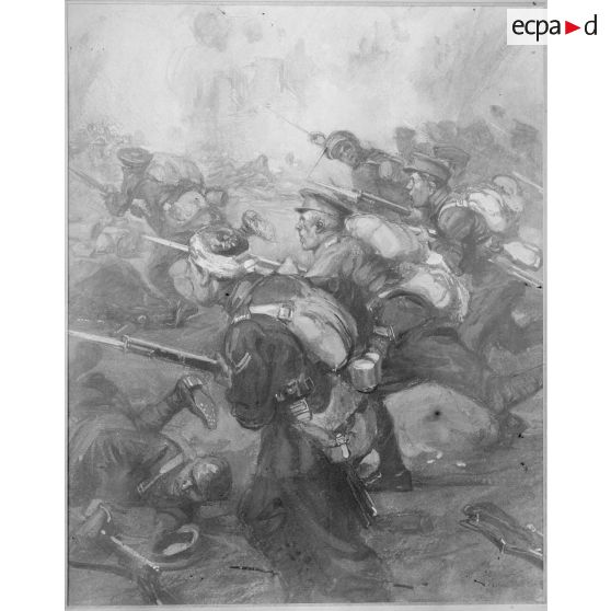 Paris, musée Leblanc. «Charge à la baïonnette » par Fouqueray. [légende d'origine]