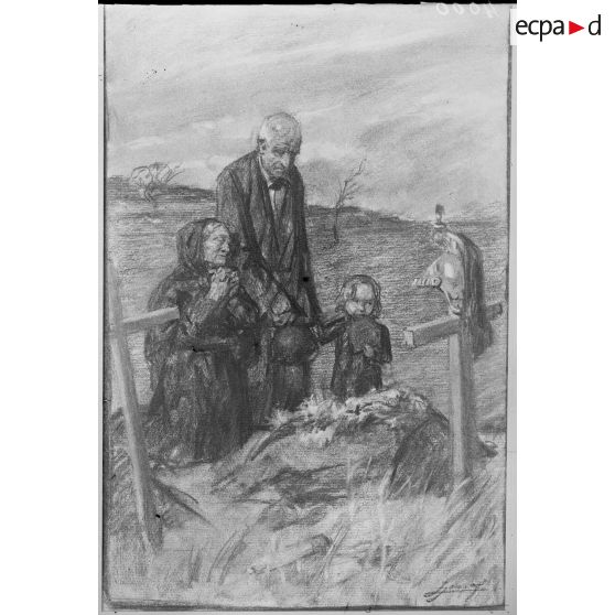 Paris, musée Leblanc. « Toussaint de 1914 » par Jonas. [légende d'origine]