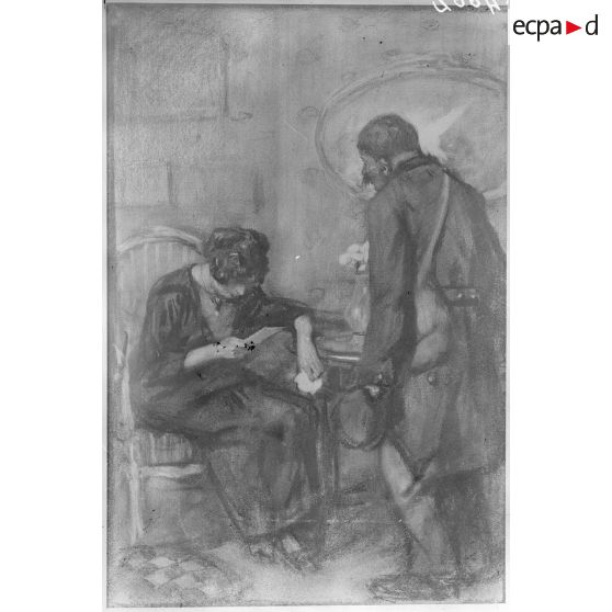 Paris, musée Leblanc. « La dernière lettre » par Jonas. [légende d'origine]