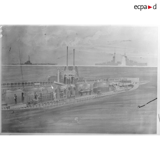 Paris. Musée Leblanc. Sous-marin allemand par Alex Kircher. [légende d'origine]