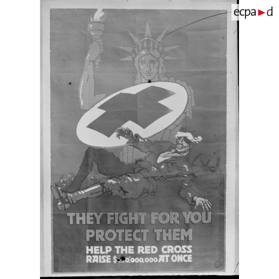 Paris. Musée Leblanc. Affiche américaine, Croix-Rouge. [légende d'origine]