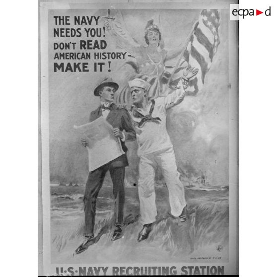 Paris. Musée Leblanc. Affiche, marine américaine. [légende d'origine]
