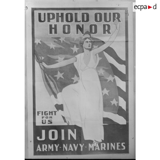 Paris. Musée Leblanc. Affiche américaine, enrôlement. [légende d'origine]