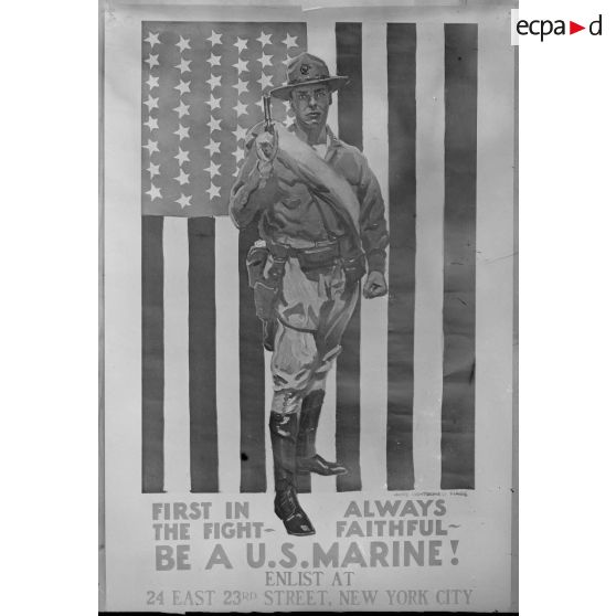 Paris. Musée Leblanc. Affiche, marine américaine. [légende d'origine]