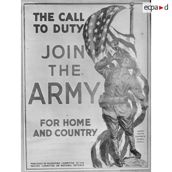 Paris. Musée Leblanc. Affiche américaine, enrôlement. [légende d'origine]