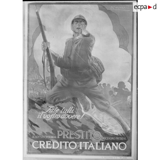 Paris. Musée Leblanc. Affiche, emprunt italien. [légende d'origine]