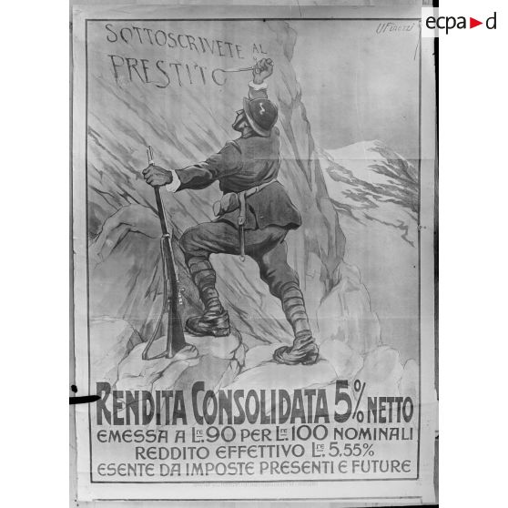 Paris. Musée Leblanc. Affiche, emprunt italien. [légende d'origine]