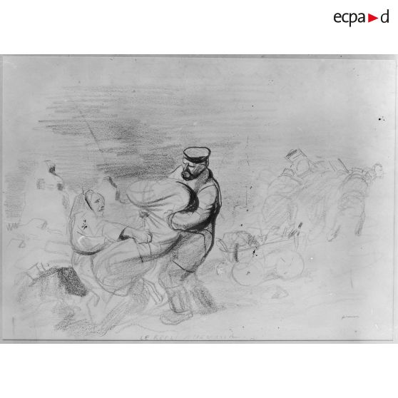 Paris. Musée Leblanc. Le repli allemand par Forain. [légende d'origine]