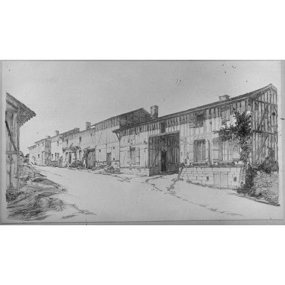Reproduction de documents pour les Beaux-Arts. / Paris. Galerie de la rue de la Ville-l'Evêque. Concours pour la reconstruction d'habitations rurales, dans les départements envahis. Habitations en Champagne. [légende d’origine]