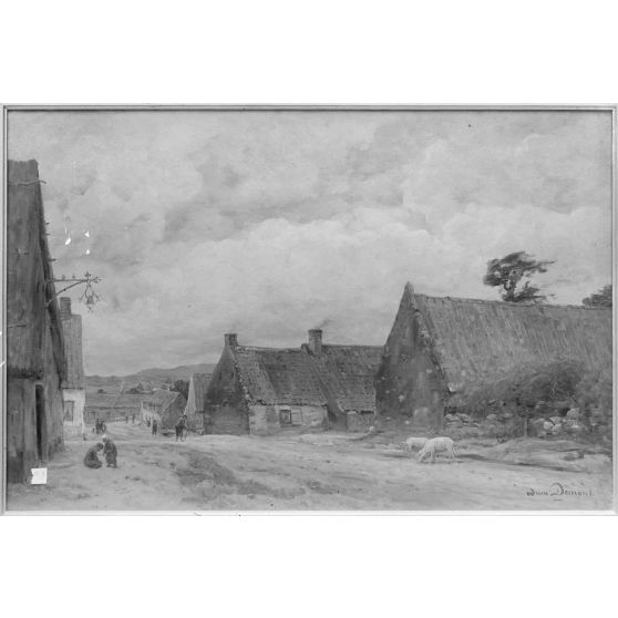 Reproduction de documents pour les Beaux-Arts. / Paris. Galerie de la rue de la Ville-l'Evêque. Concours pour la reconstruction d'habitations rurales dans les départements envahis. Habitations en x ….  [légende d’origine]