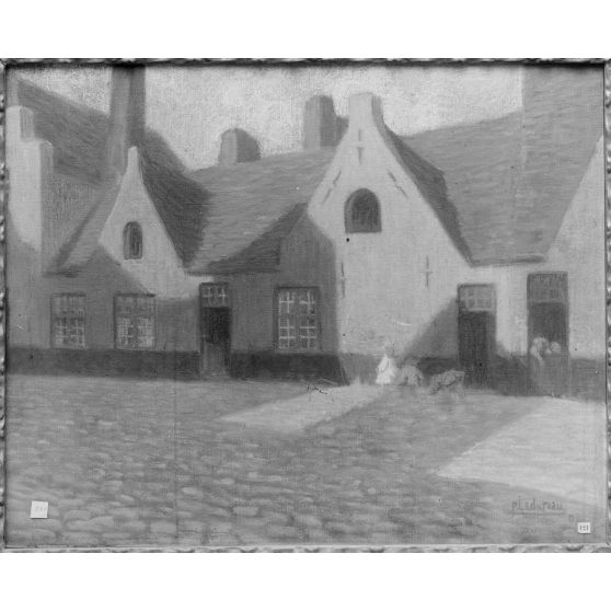 Reproduction de documents pour les Beaux-Arts. / Paris. Galerie de la rue de la Ville-l'Evêque. Concours pour la reconstruction d'habitations rurales dans les départements envahis. Habitations en x …. [légende d’origine]