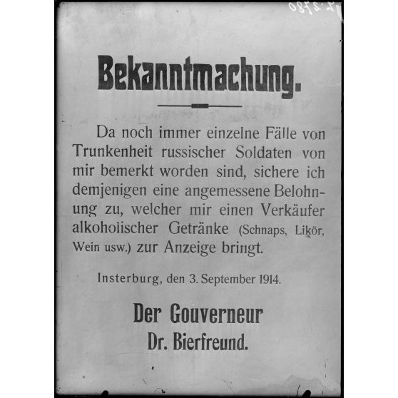 Paris, 6 avenue Malakoff. Musée franco-américain. Affiche allemande. Bekanntmachung. [légende d’origine]