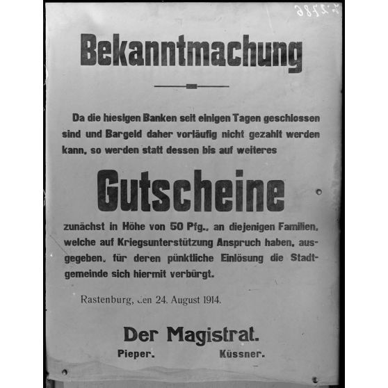 Paris, 6 avenue Malakoff. Musée franco-américain. Affiche allemande. Bekanntmachung. [légende d’origine]