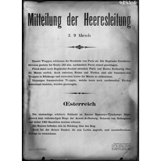 Paris, 6 avenue Malakoff. Musée Leblanc. Affiche allemande. [légende d’origine]