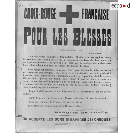 Paris. Musée Leblanc. Affiches. De la Croix Rouge française. [légende d’origine]