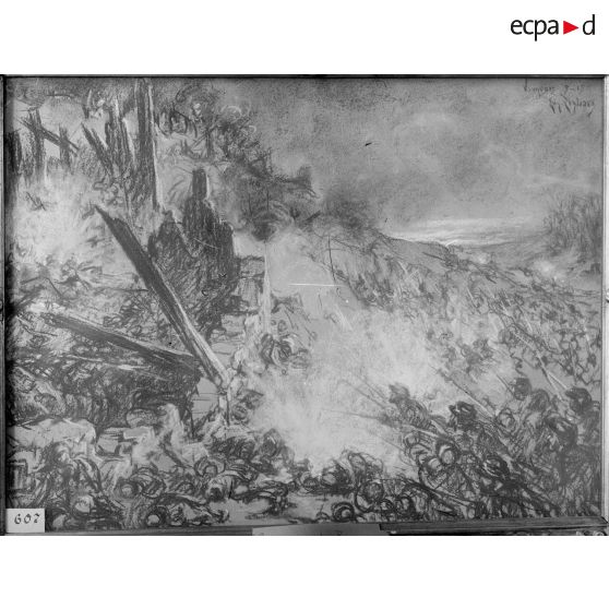 Paris. Musée Leblanc. La prise de Vauquois, peinture par Zigliara. [légende d'origine]