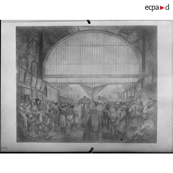 Paris. Musée Leblanc. La gare de l'Est par Steilen. [légende d'origine]
