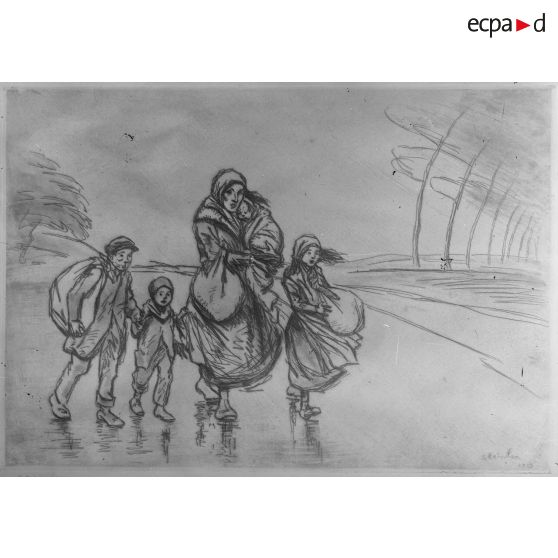 Paris. Musée Leblanc. Le coup de vent vers l'inconnu par Steilen. [légende d'origine]