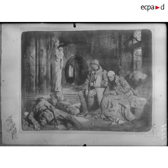 [Paris. Musée Leblanc. Groupe de soldats blessés].