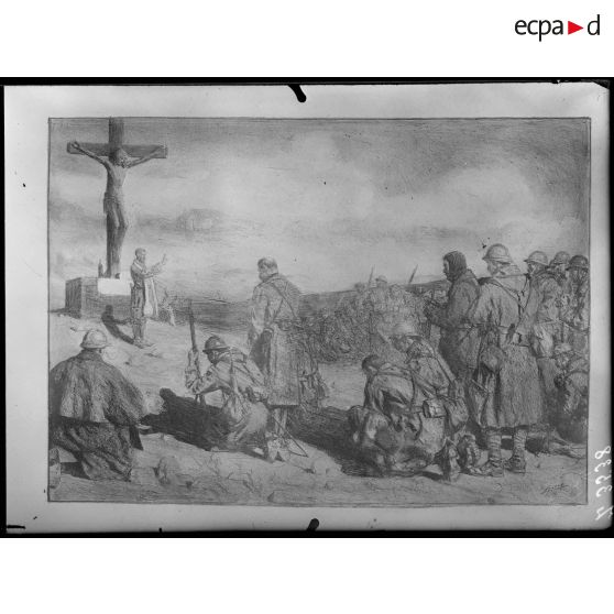 Paris. Musée Leblanc. La messe au front. [légende d'origine]