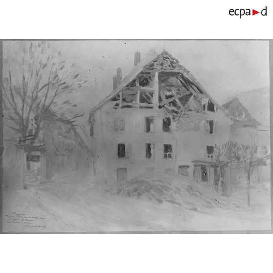 Paris. Musée Leblanc. Thann. Maison place du marché aux pommes de terre par Madeline. [légende d'origine]