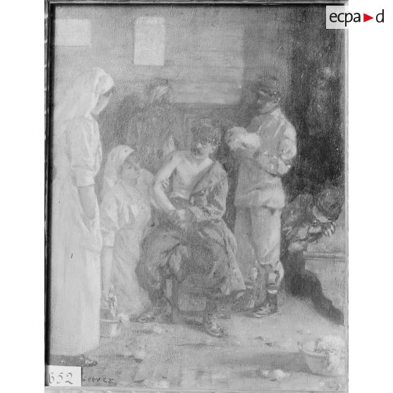 Paris. Musée Leblanc. Pansement d'un blessé (par Gervex). [légende d'origine]