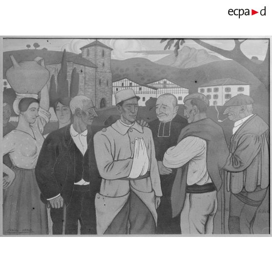 Paris. Musée Leblanc. Le permissionnaire, par Ramiro. [légende d'origine]