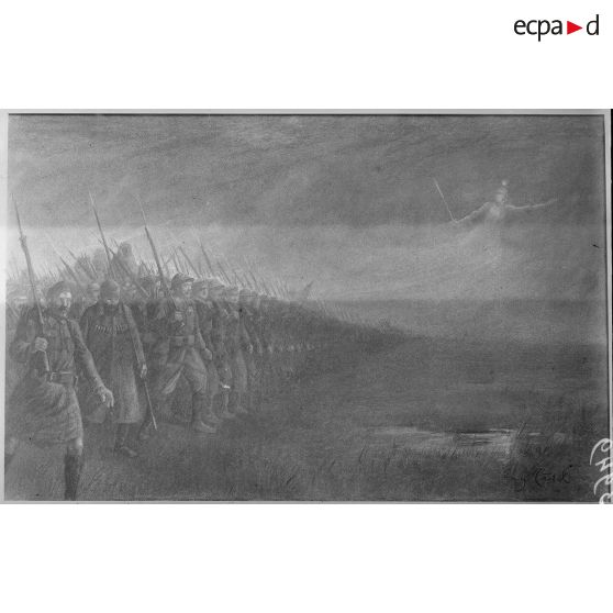 Paris. Musée Leblanc. La marche à l'étoile par Cadel. [légende d'origine]