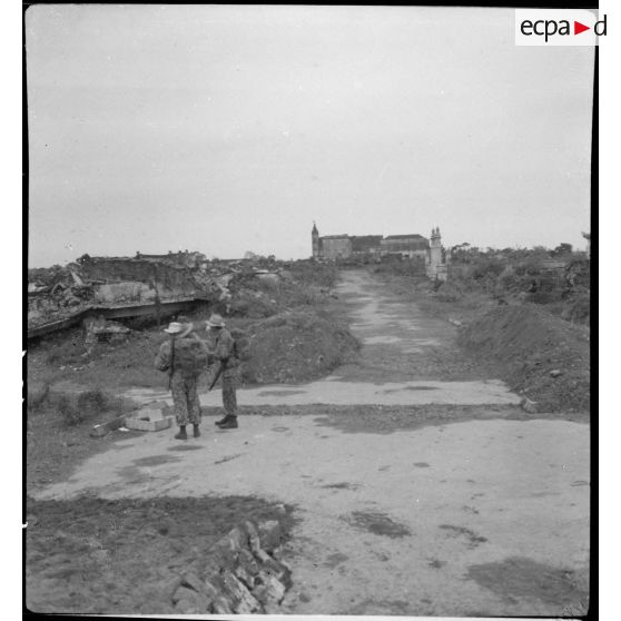 La ville de Thaï Binh en ruines.