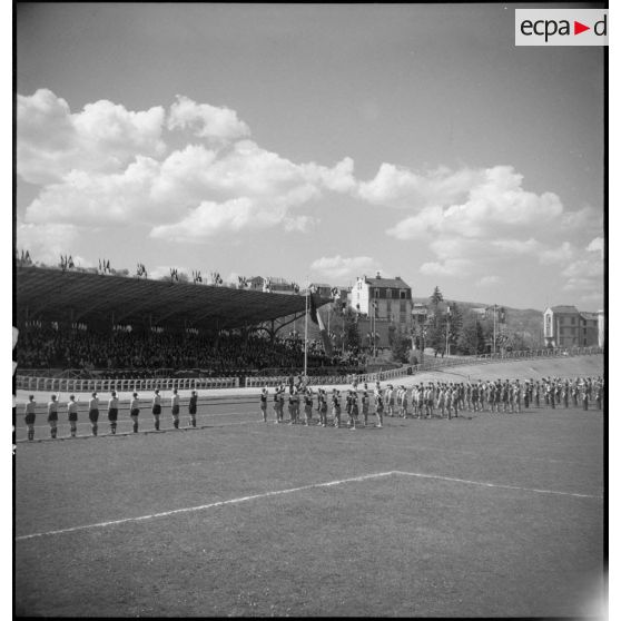 Cérémonie des couleurs avant les finales de la coupe de France.