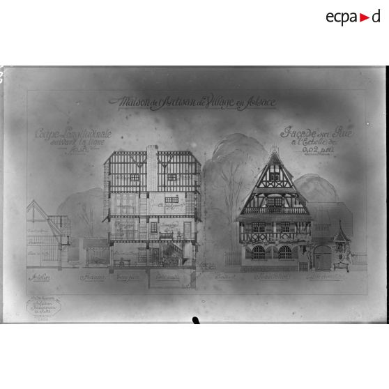 Paris Trocadéro. Projets d'habitations rurales. Maison alsacienne. [légende d'origine]