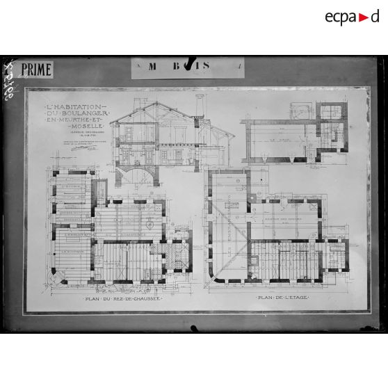 Paris Trocadéro. Projets d'habitations rurales. Boulangerie en Meurthe et Moselle. [légende d'origine]