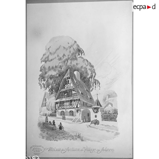 Paris Trocadéro. Projets d'habitations rurales. Maison alsacienne. [légende d'origine]