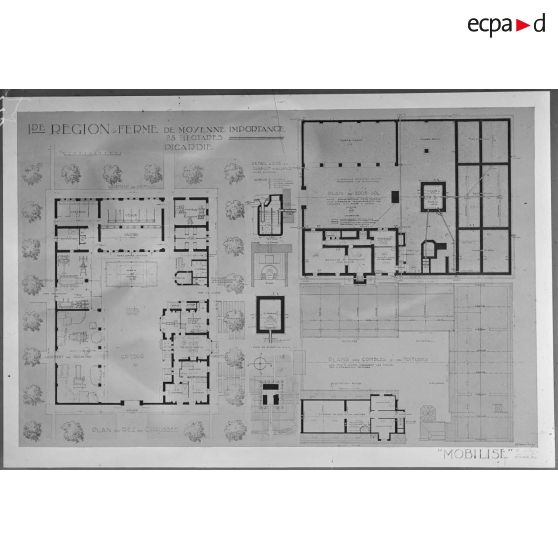 Paris Trocadéro. Projets d'habitations rurales. Petite ferme en Picardie. [légende d'origine]