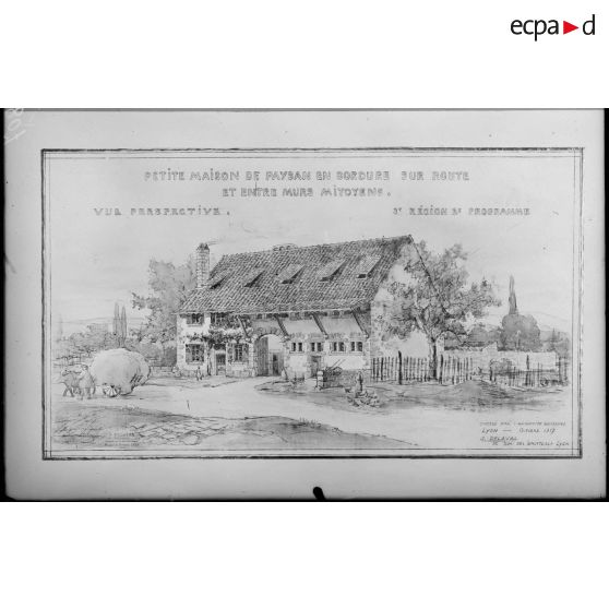 Paris Arts Décoratifs. Projets de reconstruction des habitations rurales. Petite maison de paysan. [légende d'origine]