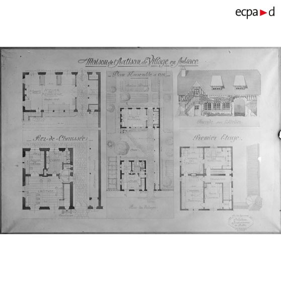 Paris Arts Décoratifs. Projets de reconstruction des habitations rurales. Maison de l'artisan en Alsace. [légende d'origine]