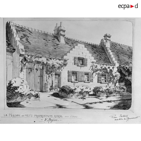 Paris Arts Décoratifs. Projets de reconstruction des habitations rurales. Maison de petit propriétaire. [légende d'origine]