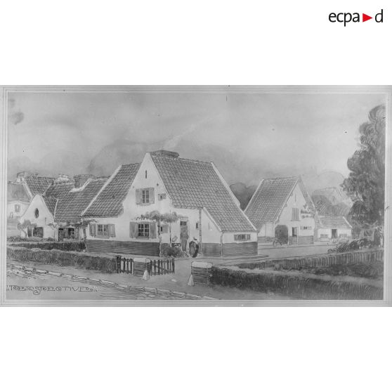 Paris Arts Décoratifs. Projets de reconstruction des habitations rurales. Maison de petit propriétaire (Nord). [légende d'origine]