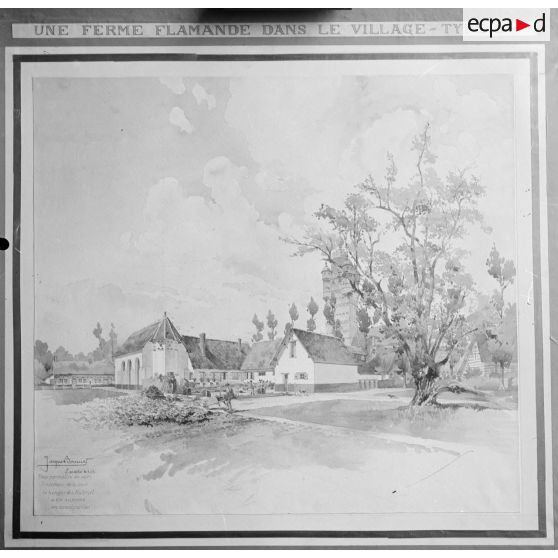 Paris Arts Décoratifs. Projets de reconstruction des habitations rurales. Ferme de moyenne importance. [légende d'origine]