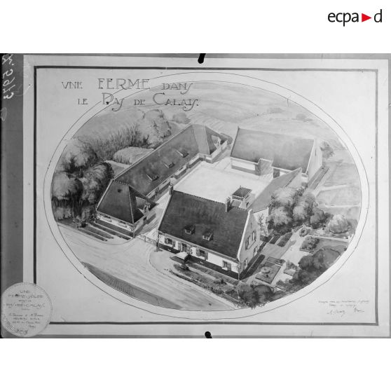 Paris Arts Décoratifs. Projets de reconstruction des habitations rurales. Ferme de moyenne importance isolée. [légende d'origine]