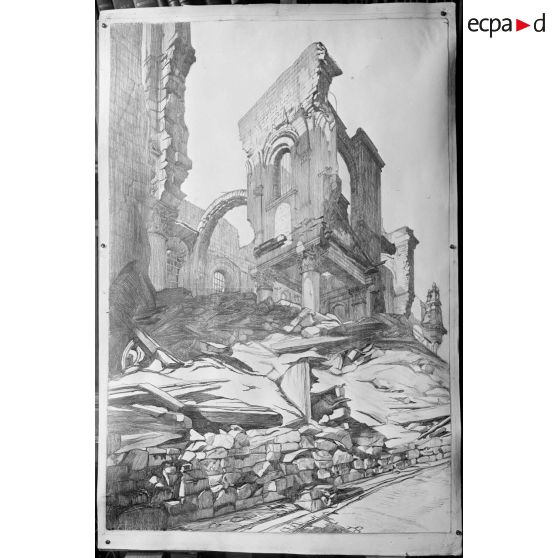 Paris, 35 rue de Valois. Dessins de M. Ventre. Arras, la cathédrale. [légende d'origine]