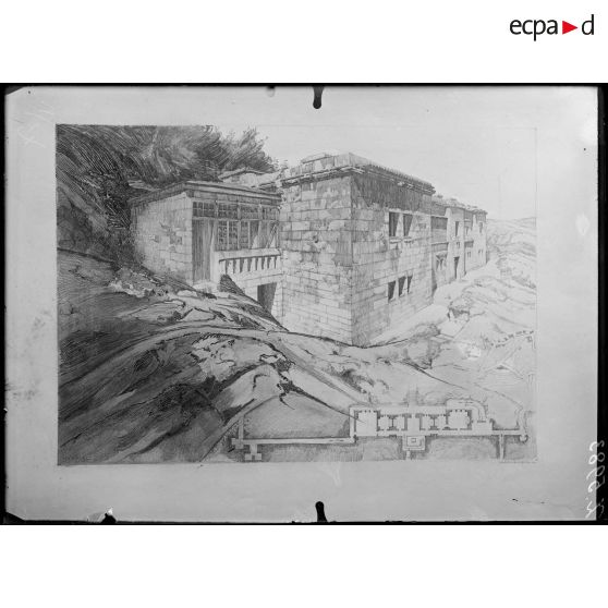 Paris, 35 rue de Valois. Dessins de M. Ventre. Nampcel (Oise). L'ancien PC allemand. [légende d'origine]