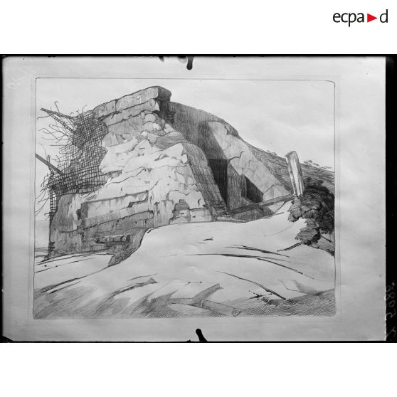 Paris, 35 rue de Valois. Dessins de M. Ventre. Pozières (Somme). Fortin allemand. [légende d'origine]